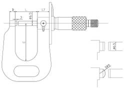 ASIMETO Микрометр циферблатный 0,01 мм, 0-15 мм, плоская пятка